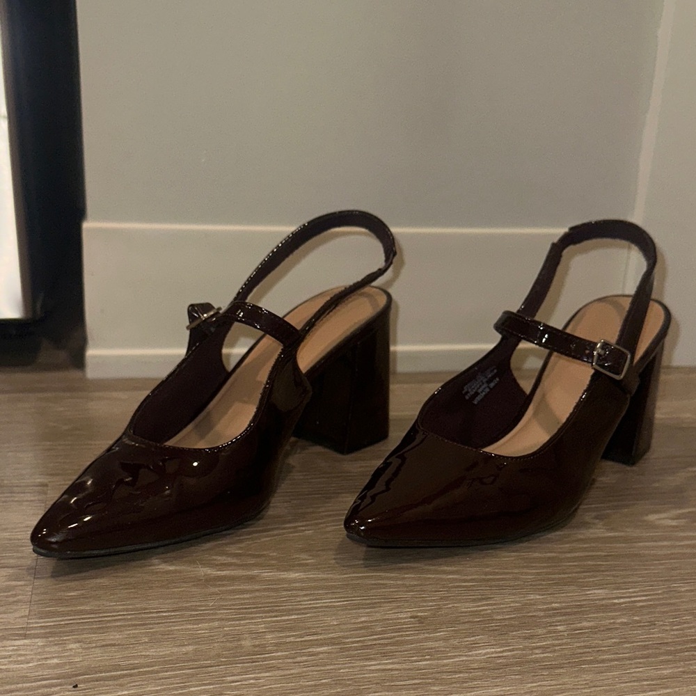 Elegant Burgundy Slingback Heels